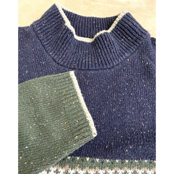 Dressbarn Women’s Size XL Green/Blue Fair Isle Turtleneck Sweater - Picture 4 of 7